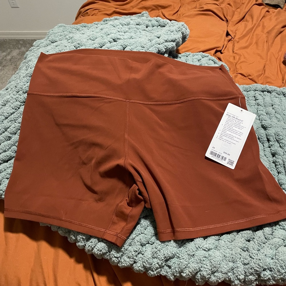 Lululemon align bike shorts. Terracotta size 20